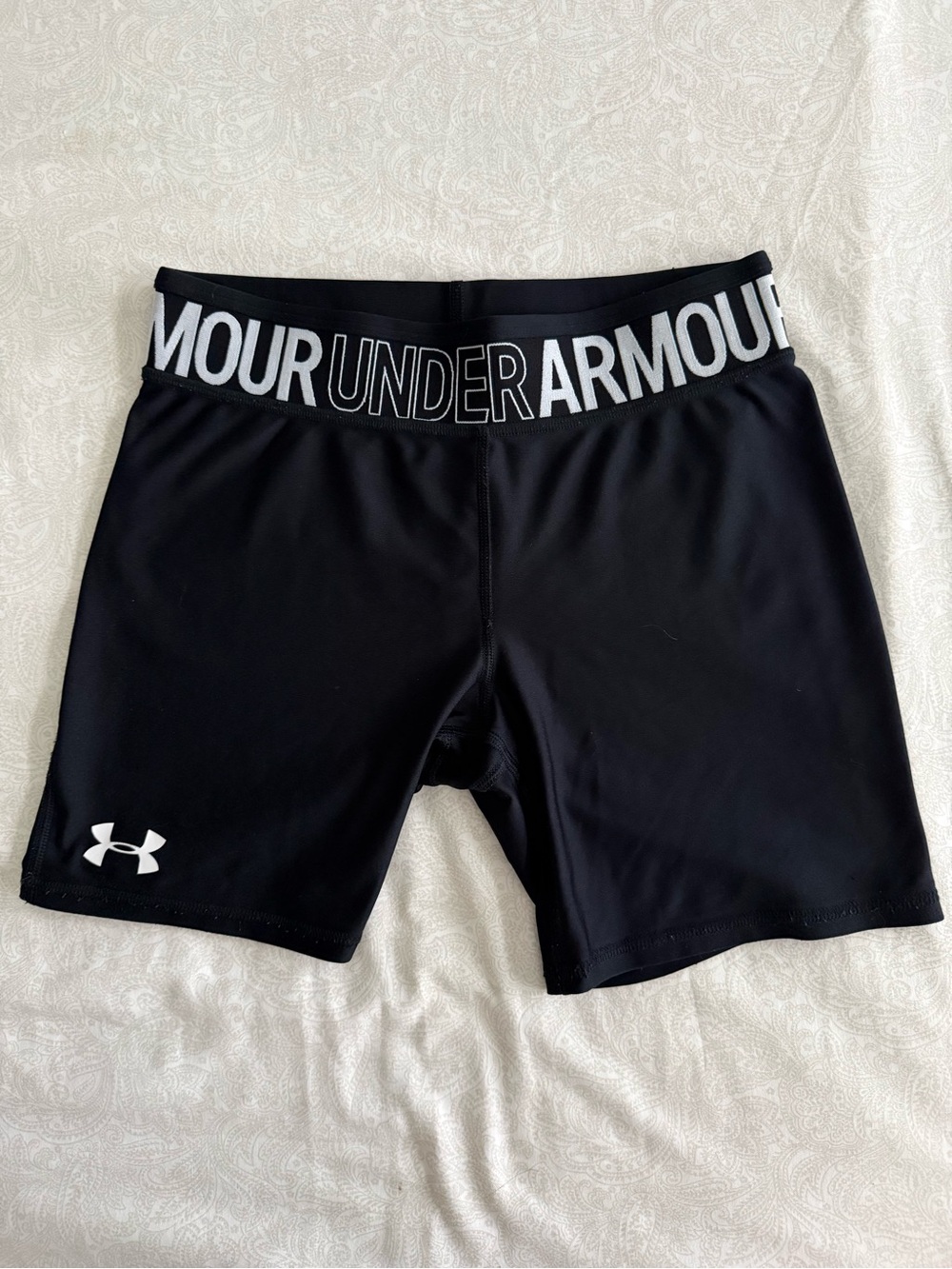 Under Armour Black Performance Shorts with Branded Waistband - Youth XL